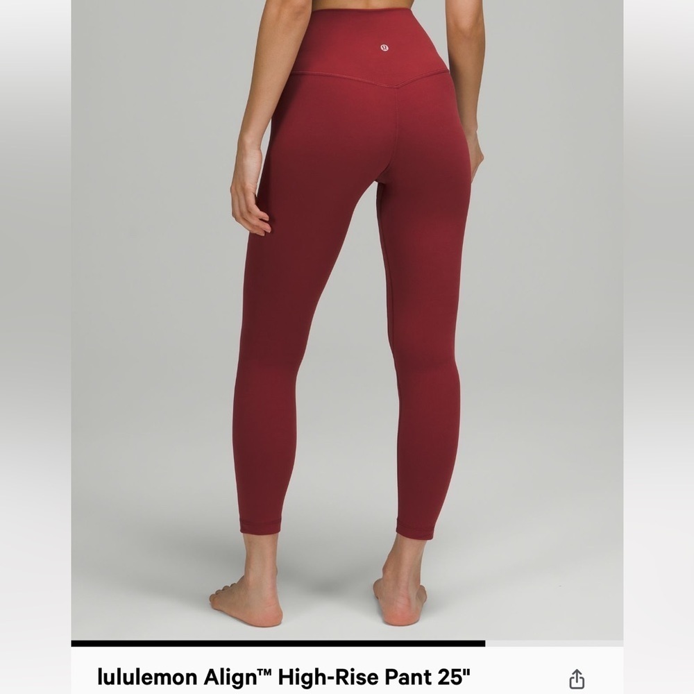 NWT lululemon align HR pant 25” mulled wine size 10 and 14 - Picture 2 of 4